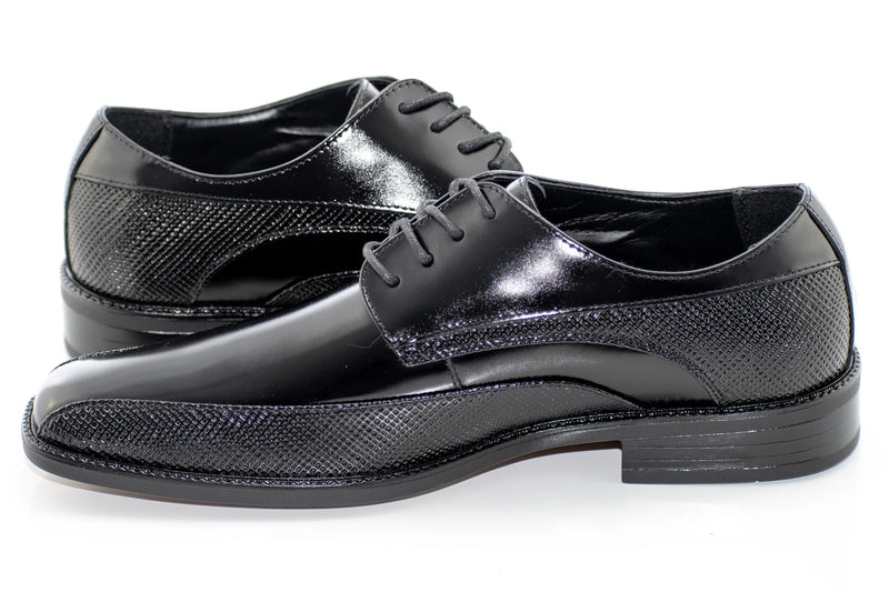 Black Quarterline Derby Lace-Ups
