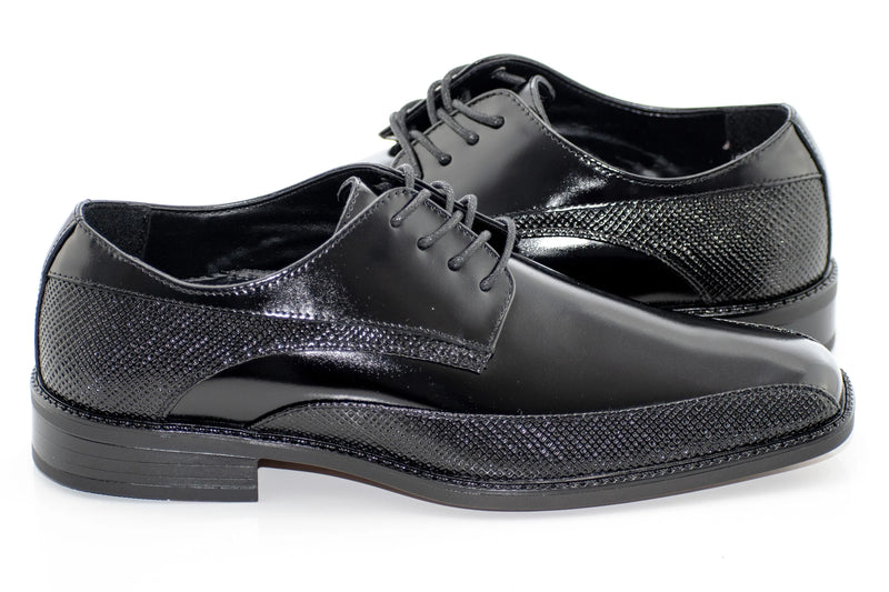 Black Quarterline Derby Lace-Ups