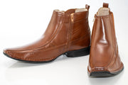 Cognac Side-Zip Dress Boot