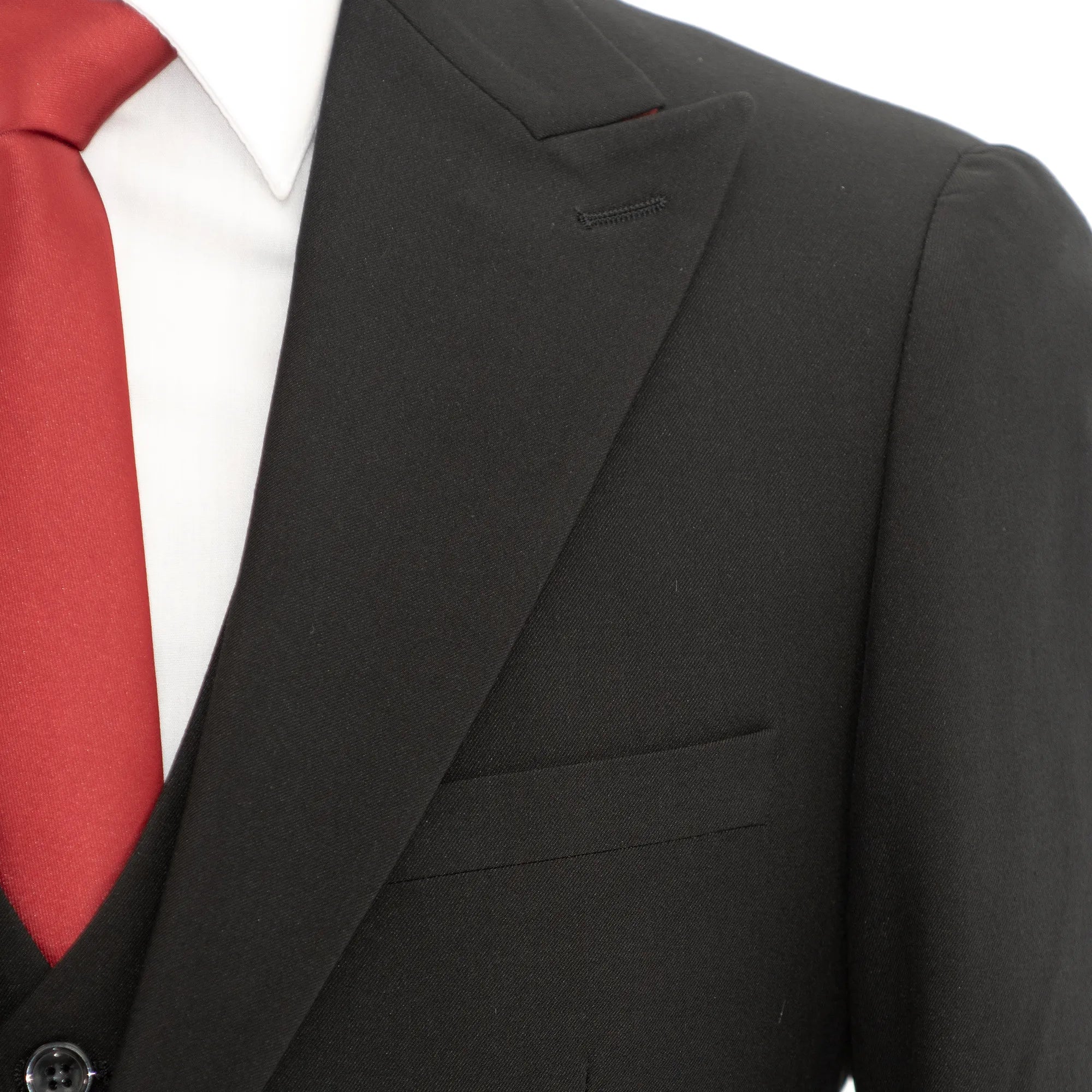 Black 3-Piece Stretch Slim-Fit Suit