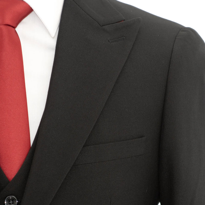 Black 3-Piece Stretch Slim-Fit Suit