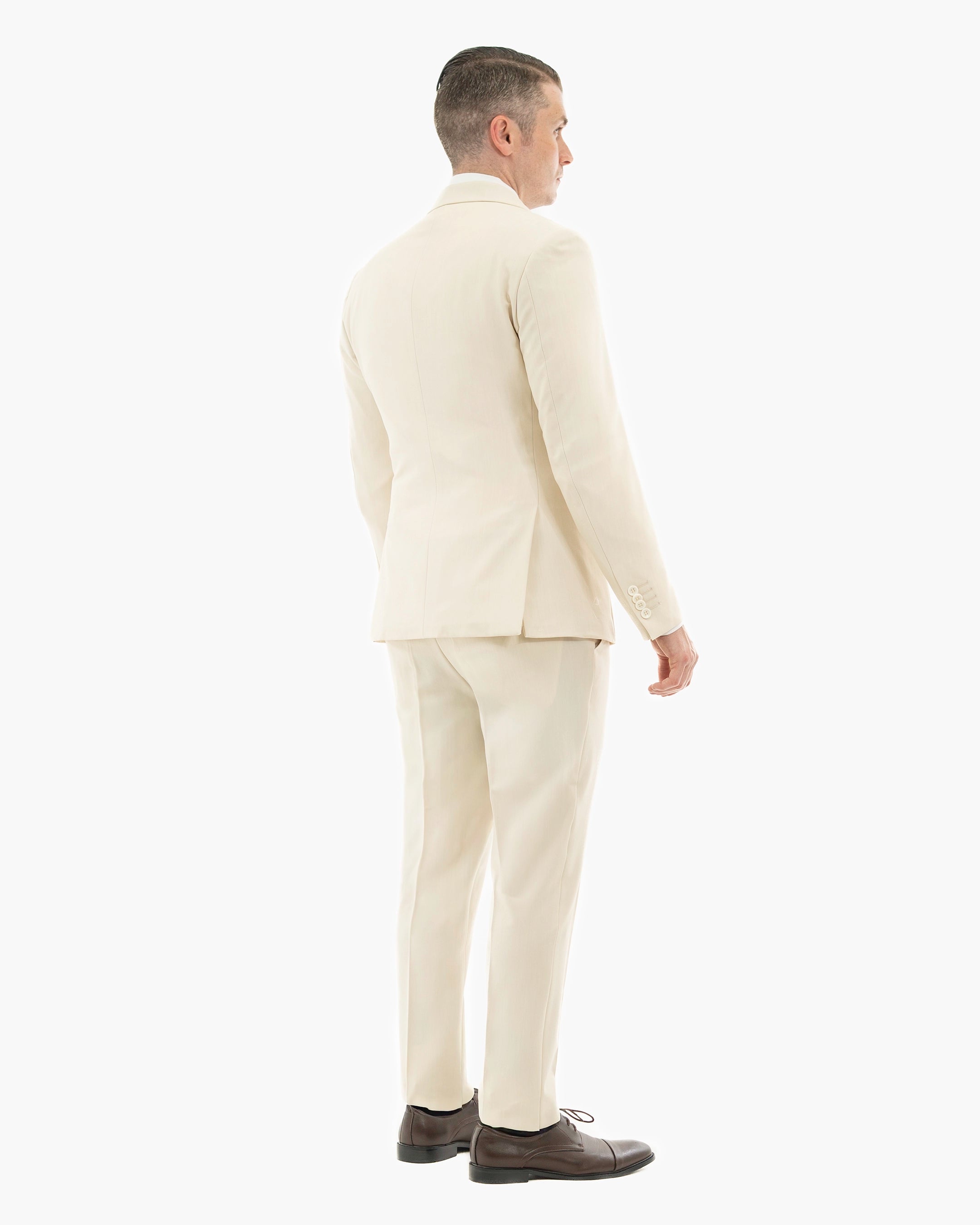 Winter White 3-Piece Stretch Slim-Fit Suit