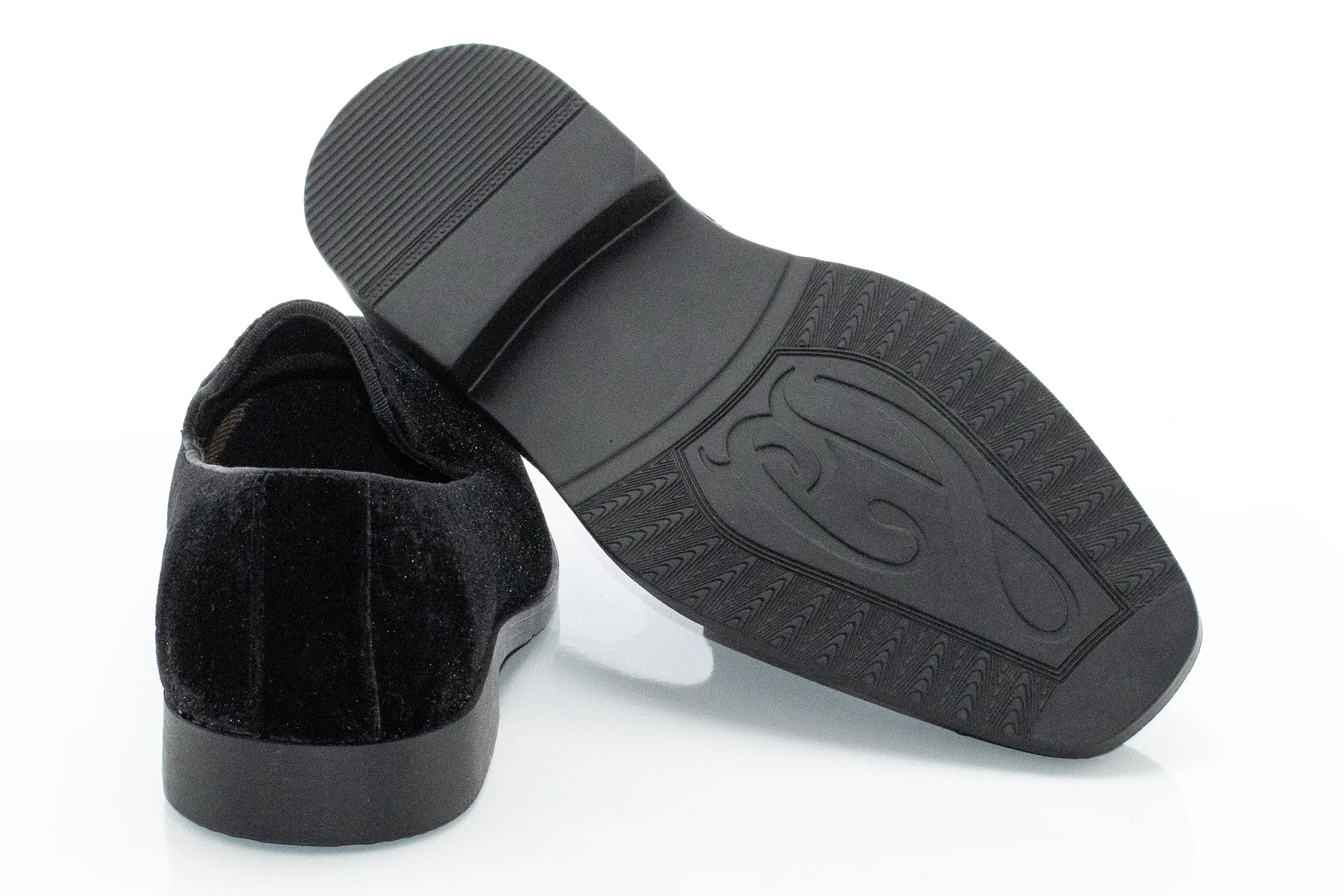 Black Paisley Velvet Slip-On Shoe