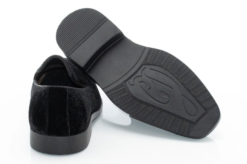 Black Paisley Velvet Slip-On Shoe