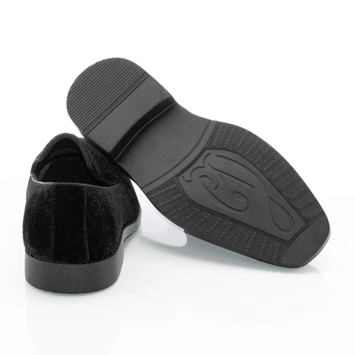 Black Paisley Velvet Slip-On Kid's Shoe