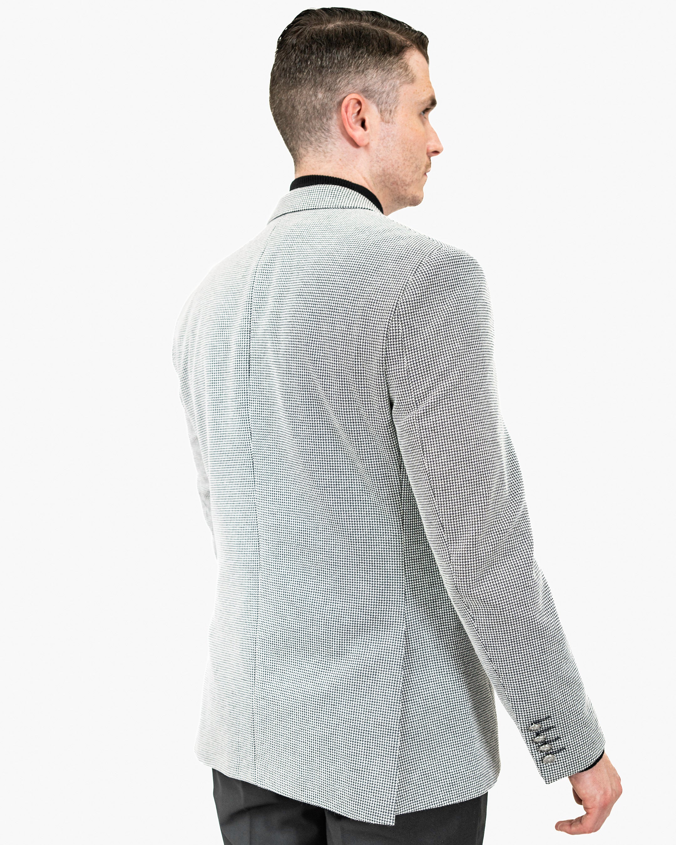 Black & White Houndstooth Tailored-Fit Sport Coat