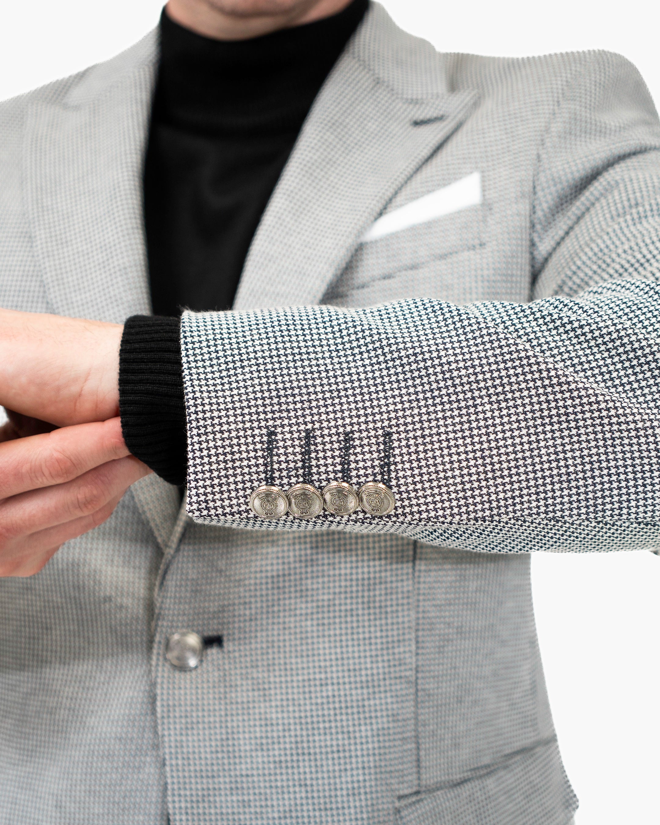 Black & White Houndstooth Tailored-Fit Sport Coat