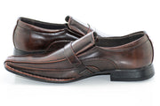 Dark Brown Leather Dress Square-Toe Loafer