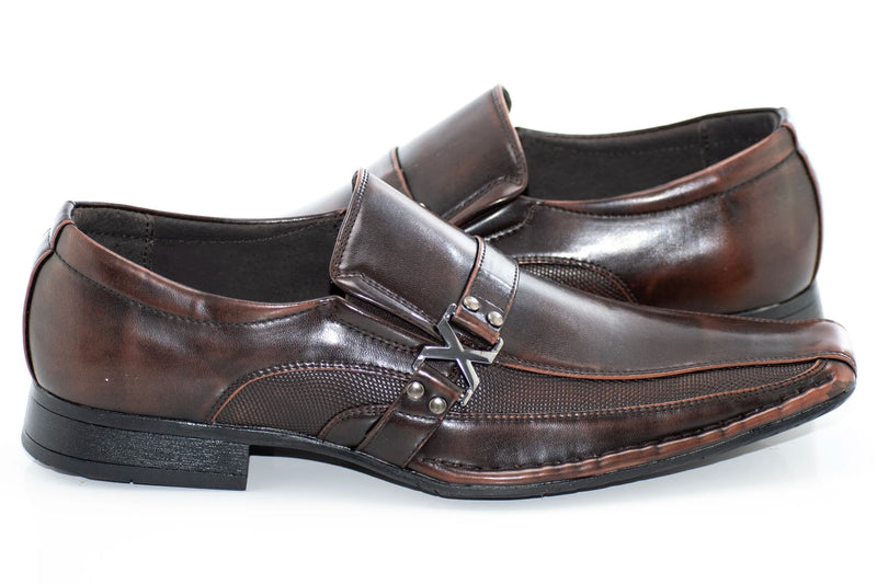 Dark Brown Leather Dress Square-Toe Loafer
