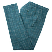 Teal Windowpane 3-Piece Tailored-Fit Suit