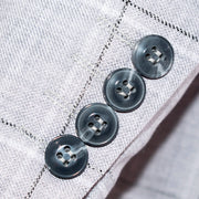 Ash Gray Windowpane 3-Piece Tailored-Fit Suit