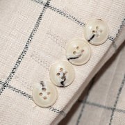 Beige Windowpane 3-Piece Tailored-Fit Suit
