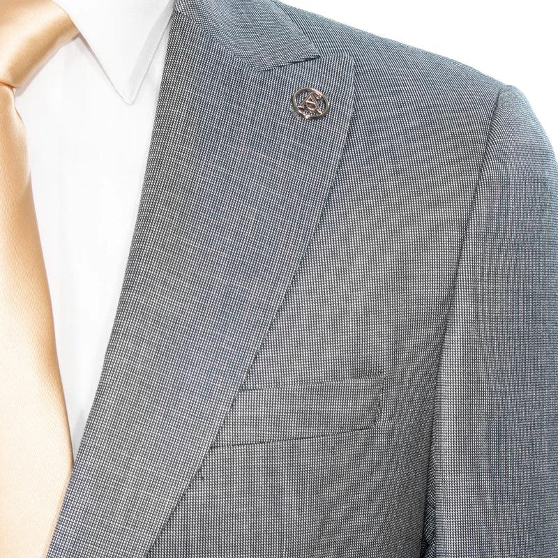 Gray Birdseye 3-Piece Tailored-Fit Suit