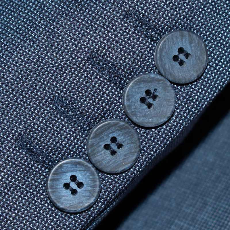 Navy Birdseye 3-Piece Tailored-Fit Suit