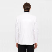 Men's White Slim-Fit Leather Blazer Vegan Leather