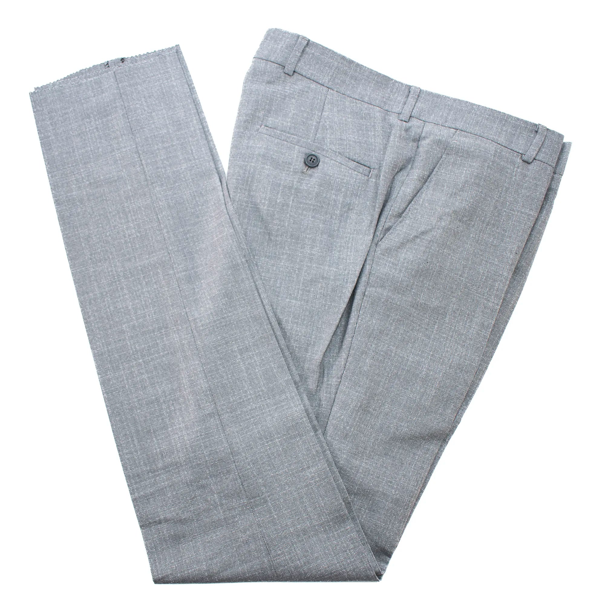 Gray and Blue Plaid 3-Piece Tailored-Fit Suit