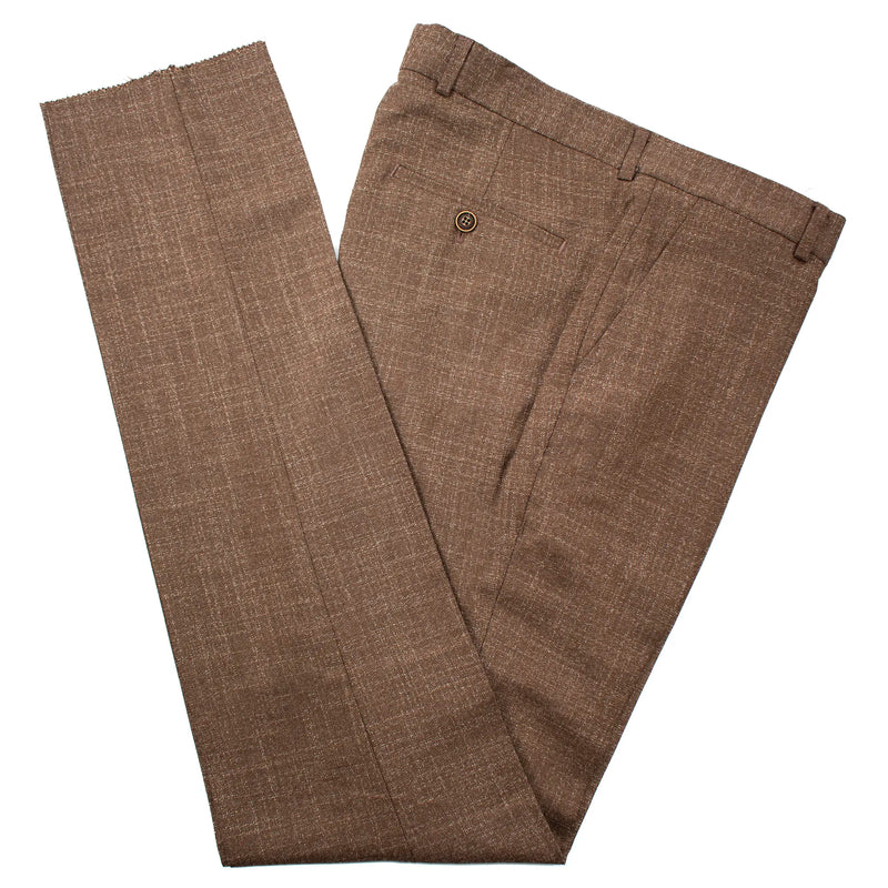 Chestnut Plaid 3-Piece Tailored-Fit Suit