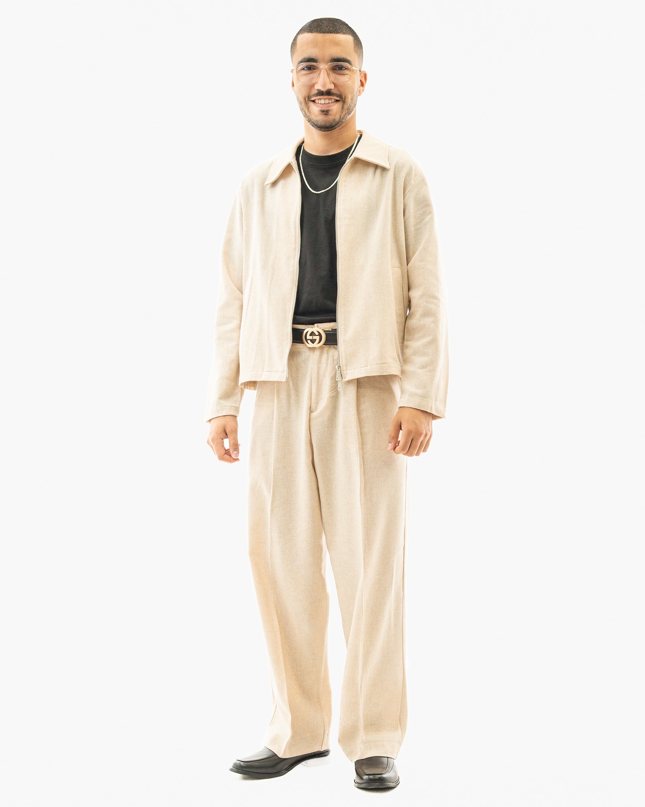 Cotton Blend Zip Lounge Suit