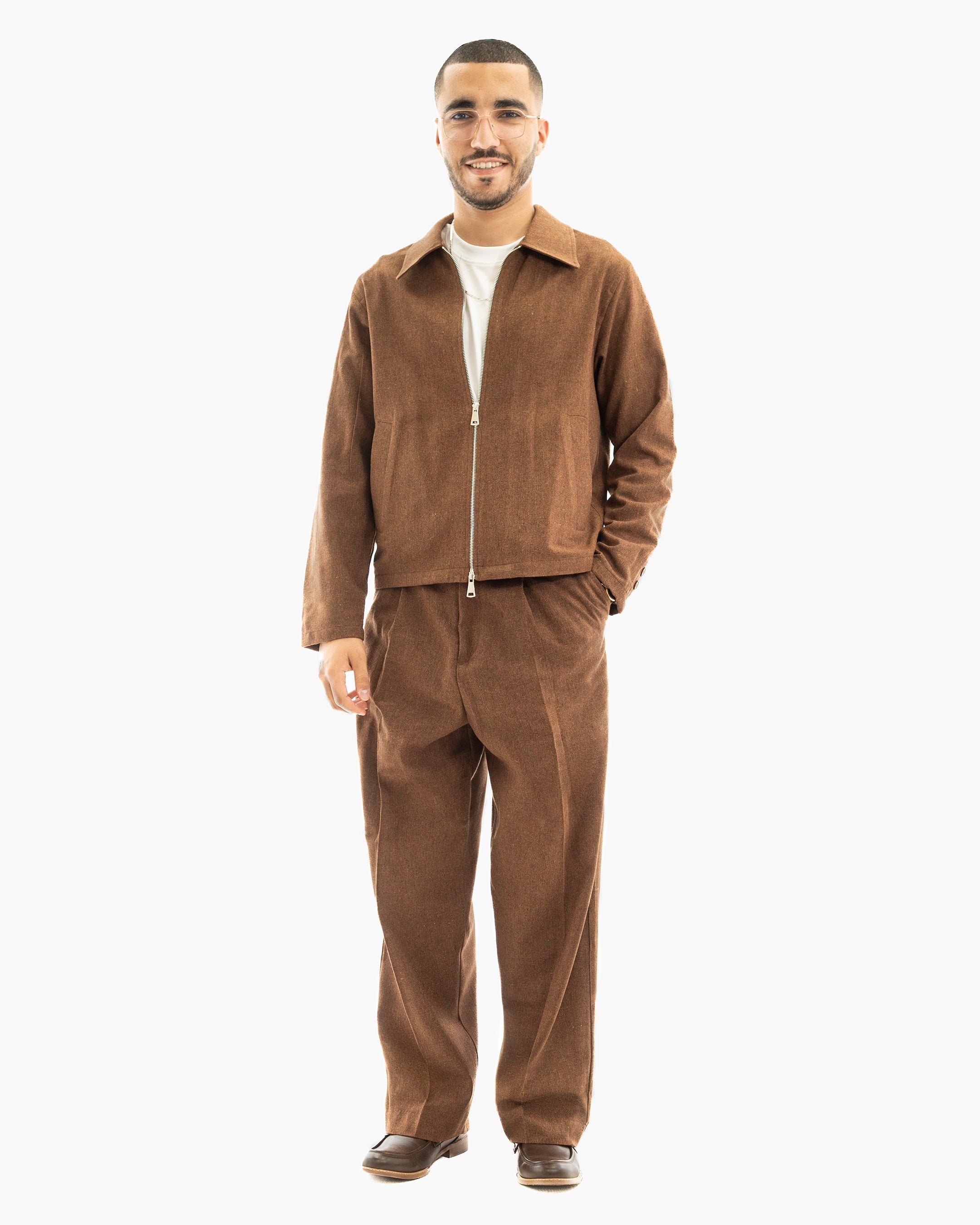 Cotton Blend Zip Lounge Suit