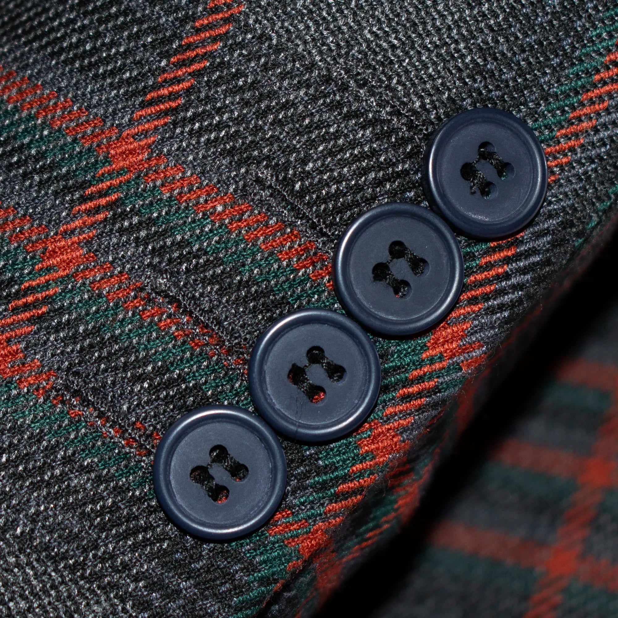 Charcoal and Rust Plaid 3-Piece Tailored-Fit Suit