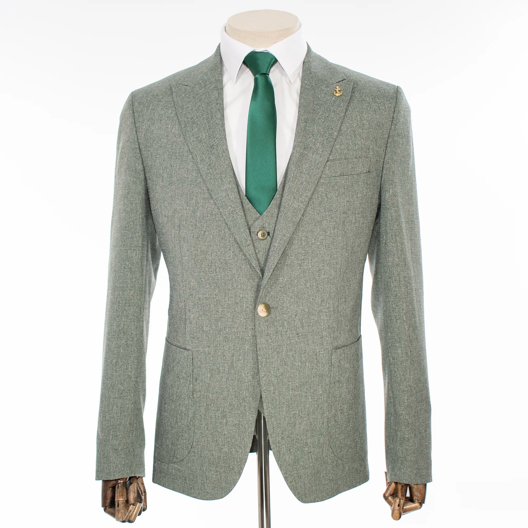 Xanadu Gray 3-Piece Tailored-Fit Suit