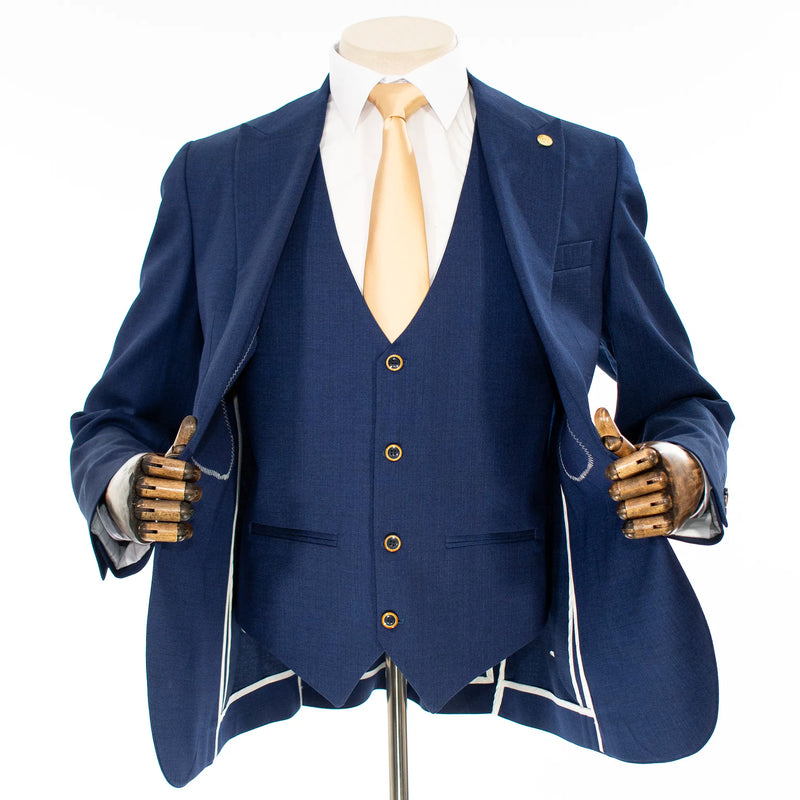 Midnight Blue 3-Piece Tailored-Fit Suit