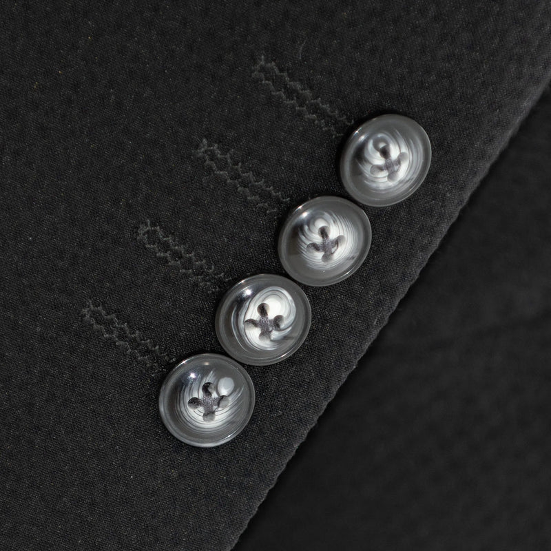 Black Solid Seersucker Tailored-Fit Suit