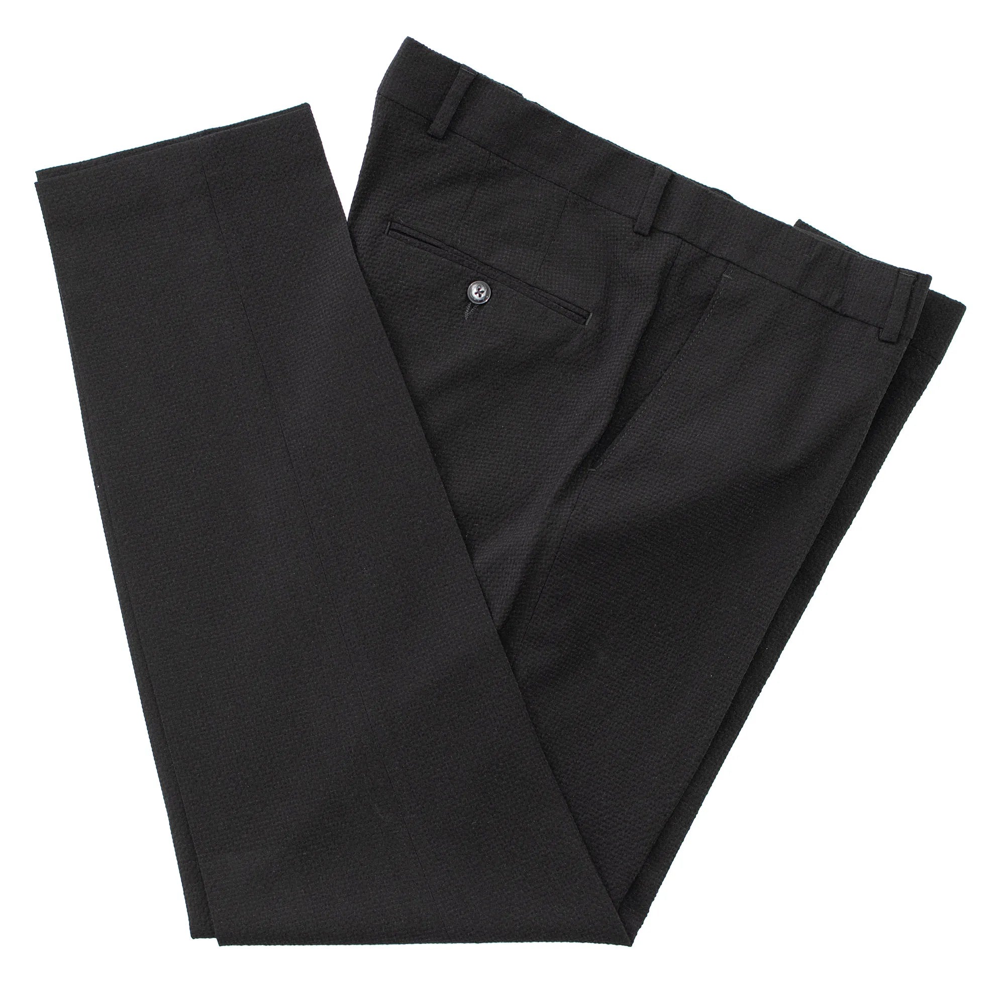 Black Solid Seersucker Tailored-Fit Suit