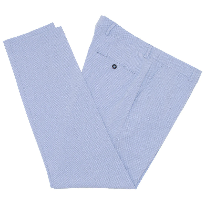 Chambray Blue  Solid Seersucker Tailored-Fit Suit