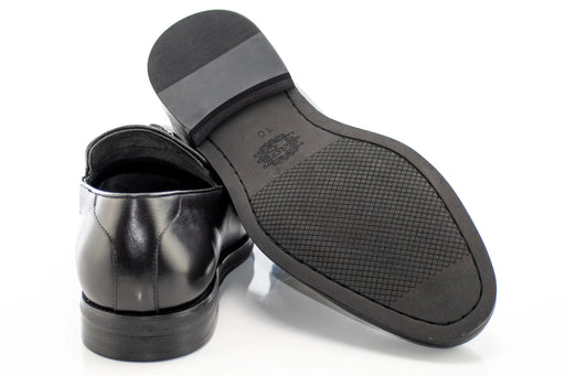 Black Leather Tasseled Dress Loafer