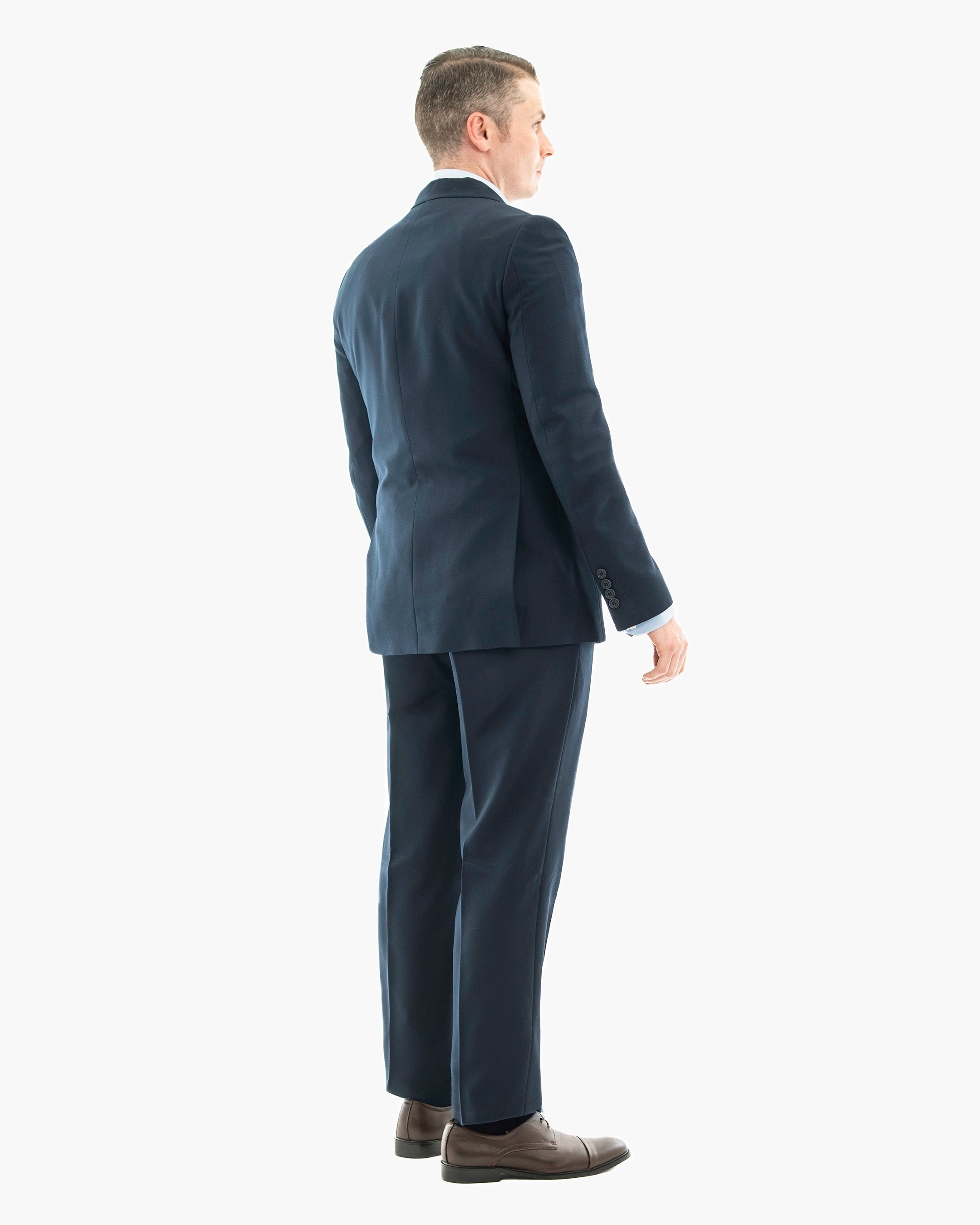 Navy Pebbled  3-Piece Tailored-Fit Suit