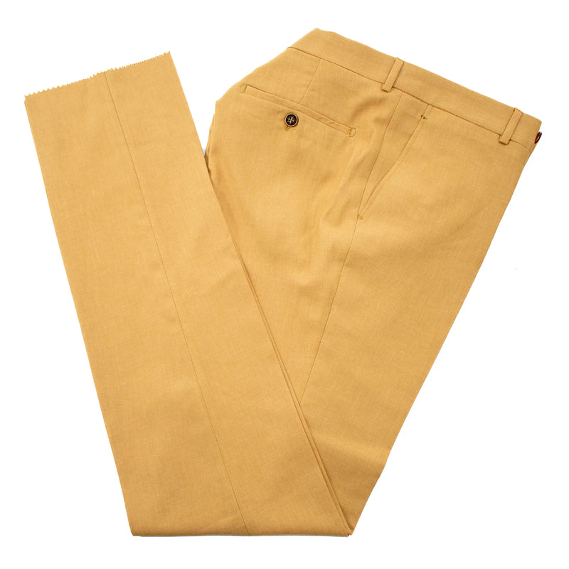 Men's Gold with Black Pinstripe 3-Piece Slim-Fit Suit