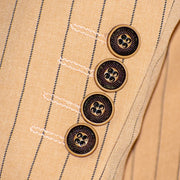 Peach with Black Pinstripe 3-Piece Slim-Fit Suit