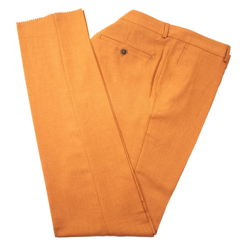  Men's Rust with Black Pinstripe 3-Piece Slim-Fit Suit