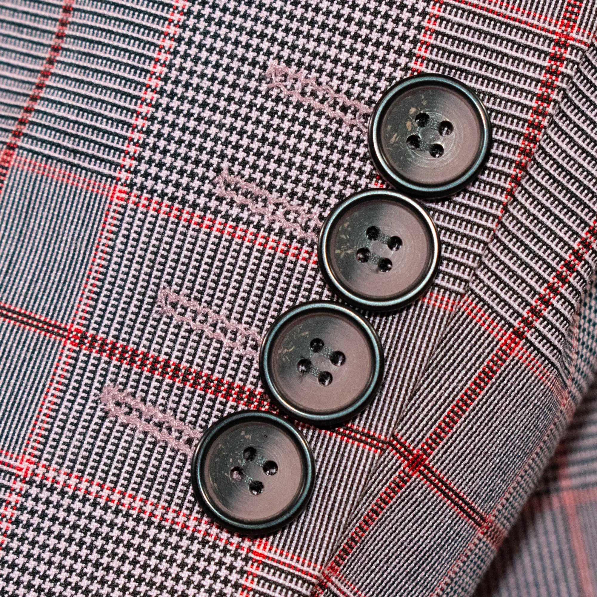 Coral Plaid 3-Piece Tailored-Fit Suit
