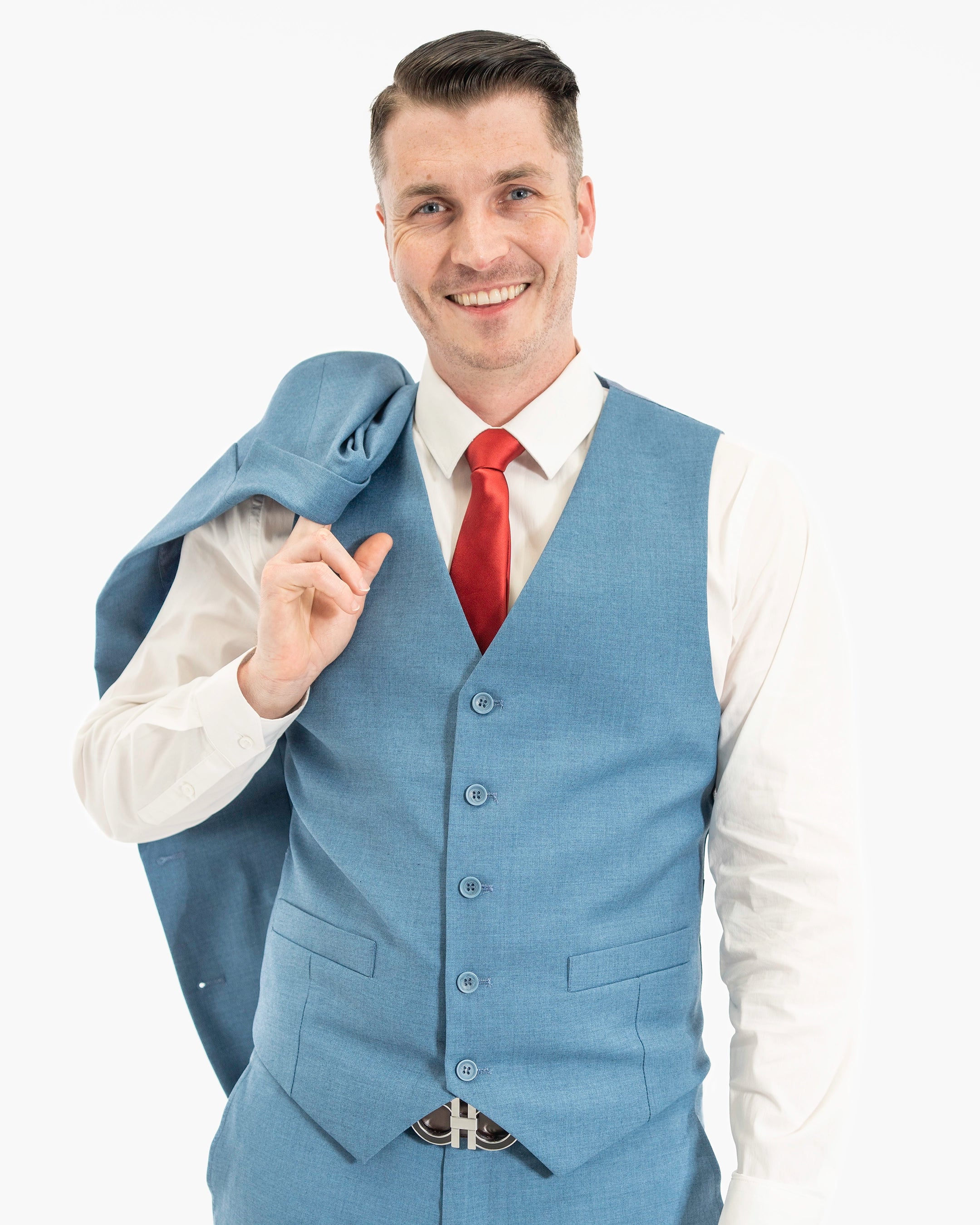 Emiliano | Steel Blue Suit Vest