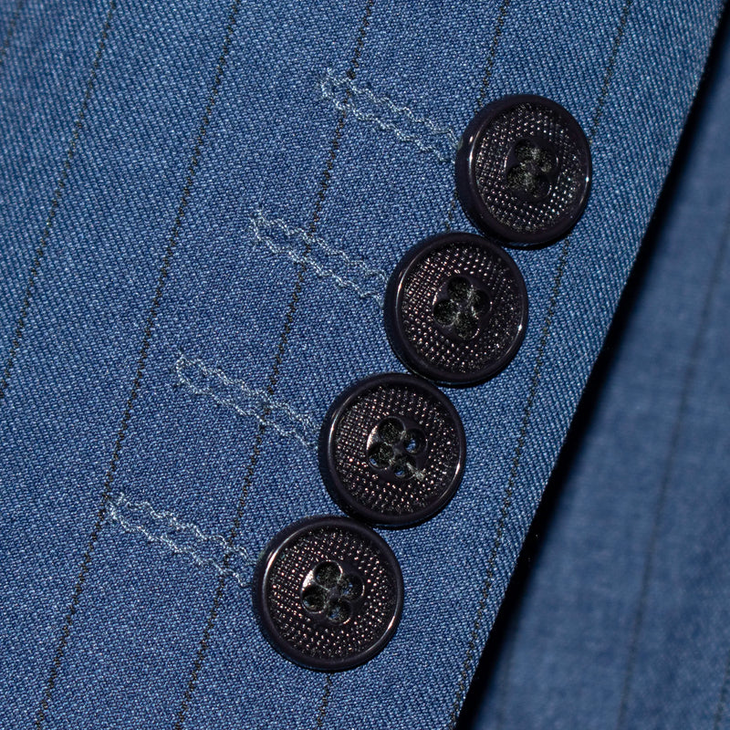 Blue Pinstripe 3-Piece Slim-Fit Suit