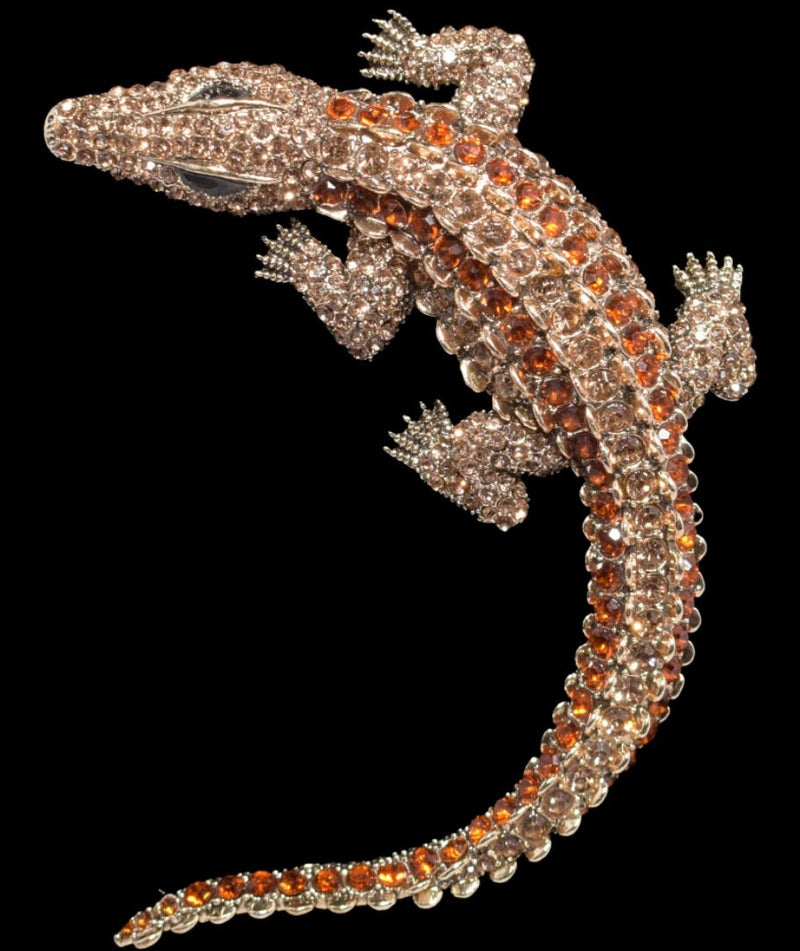 Alligator Crystal Brooch Lapel Pin