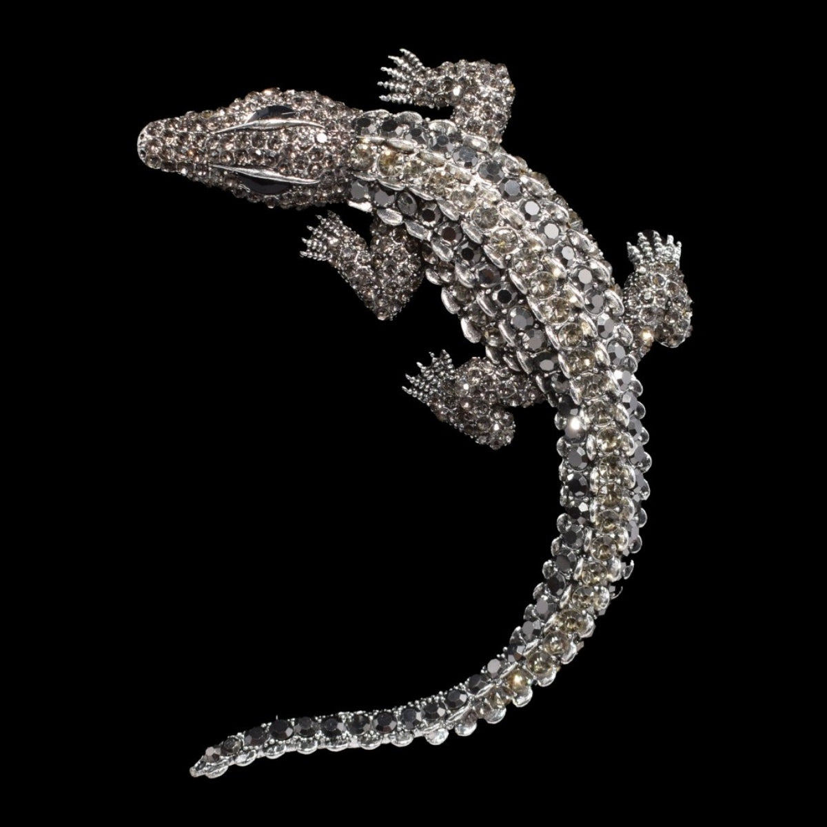 Alligator Crystal Brooch Lapel Pin