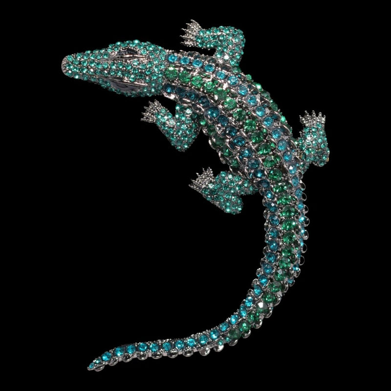 Alligator Crystal Brooch Lapel Pin