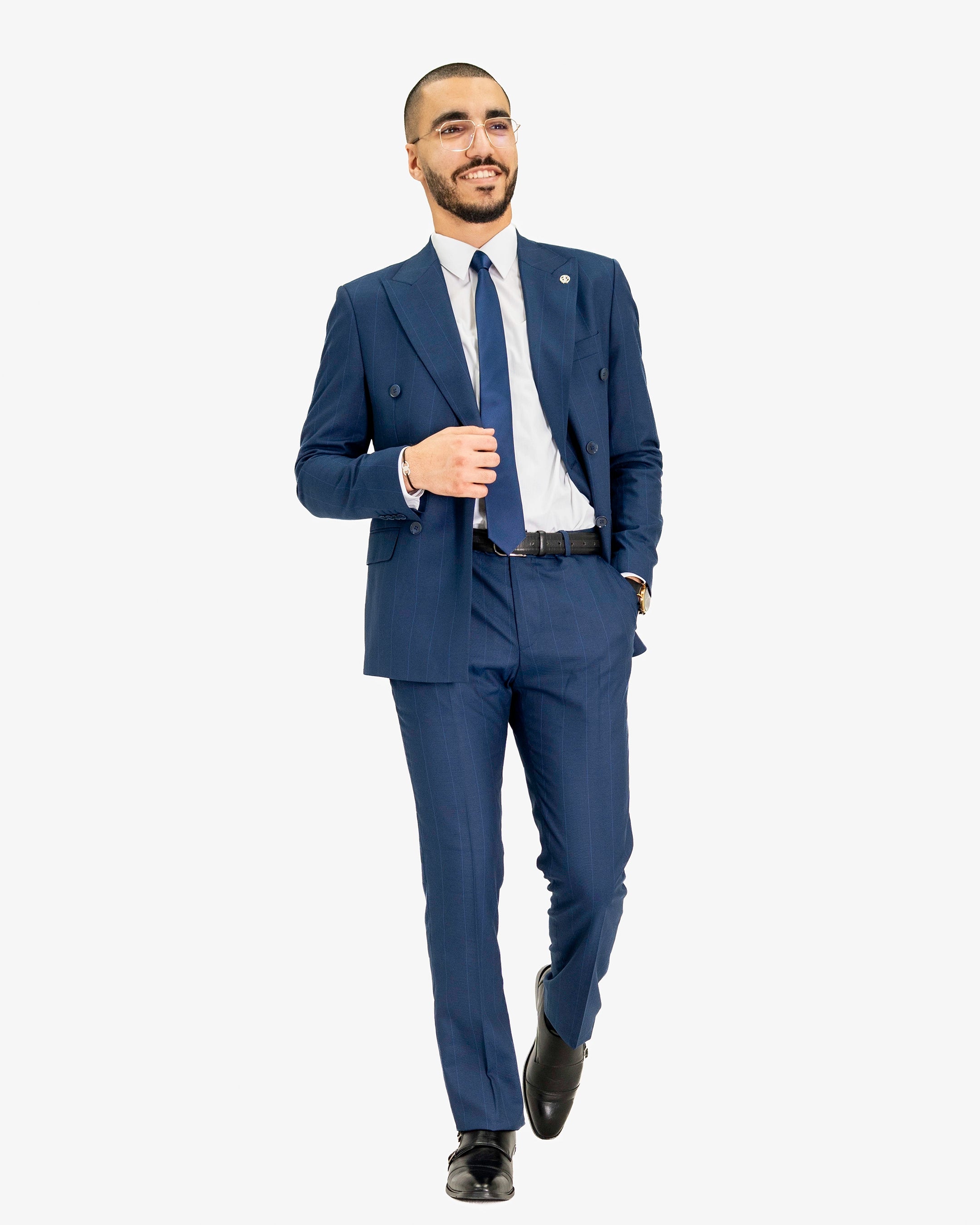 Archer | Pinstriped 2-Piece Double-Breasted Tailored-Fit Suit
