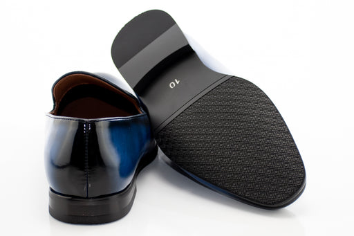 Men's Navy Blue Leather Dress Loafer Shoe