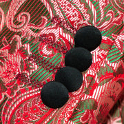 Red And Green Classic Paisley 3-Piece Slim-Fit Tuxedo With Satin Shawl Lapels