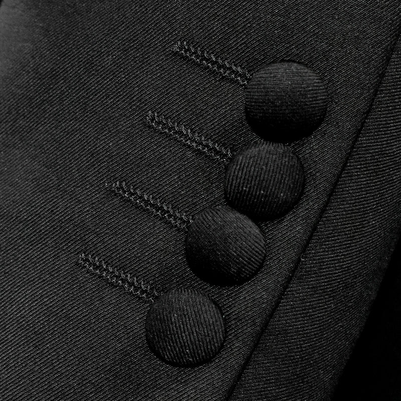 Black 2-Piece Slim-Fit Tuxedo with Burgundy Pattern Shawl Lapel