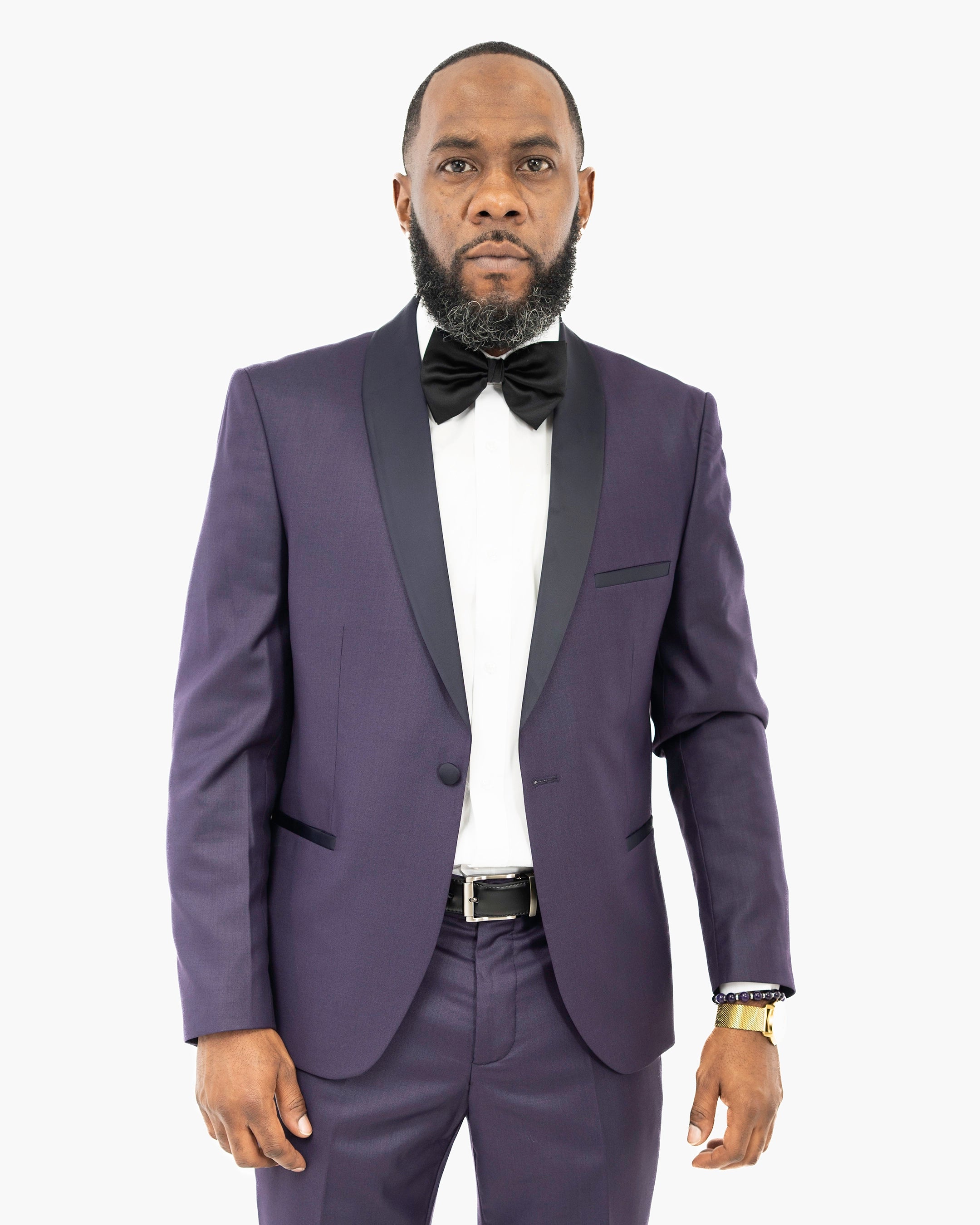 Eggplant Solid 2-Piece Slim-Fit  Tuxedo