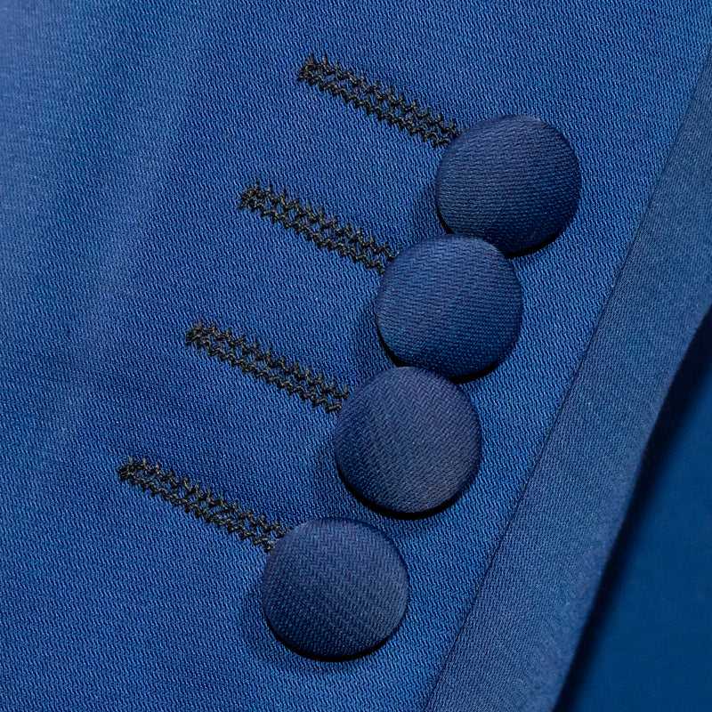 French Blue Solid 2-Piece Slim-Fit Tuxedo