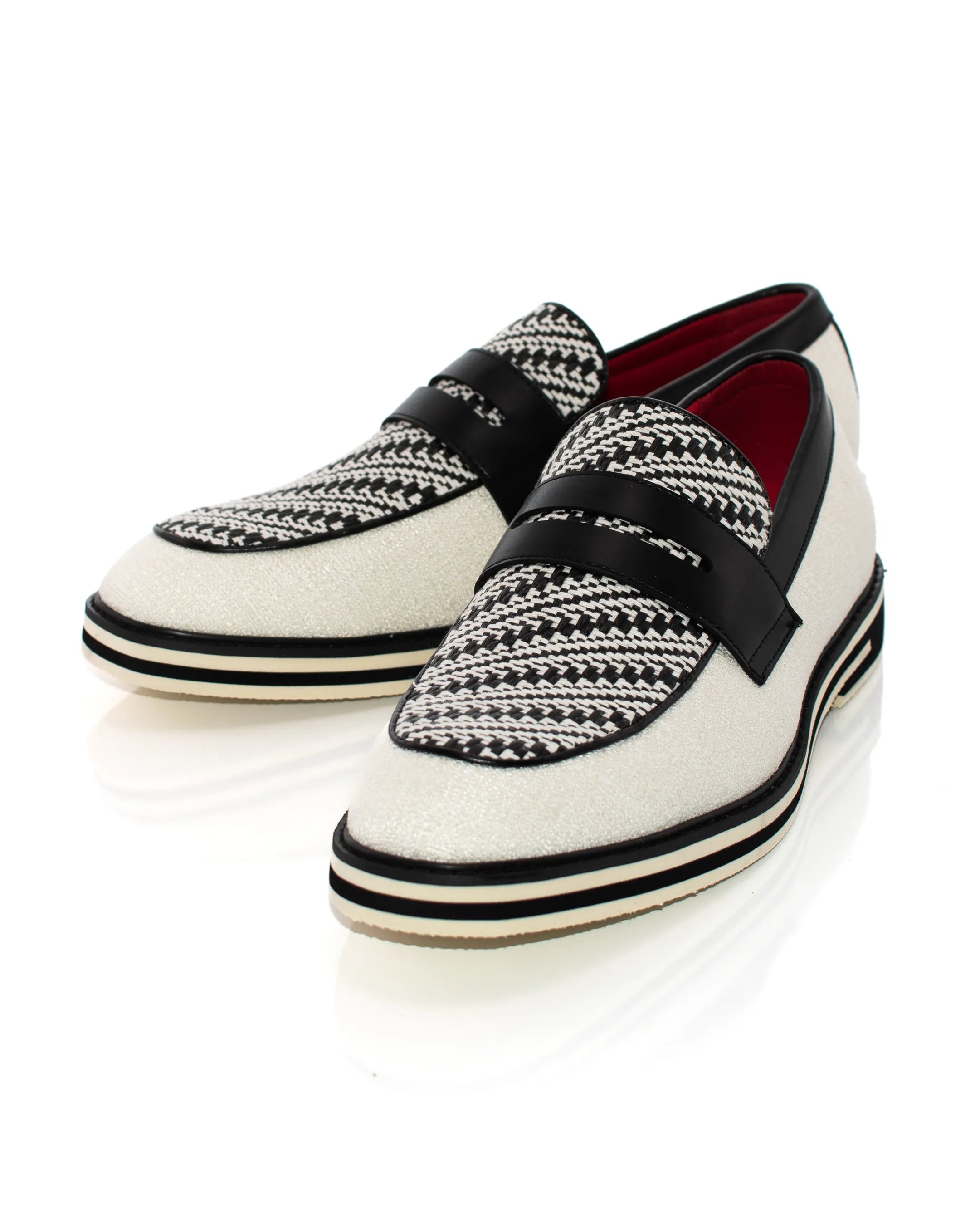Two-Tone Woven Penny Loafer