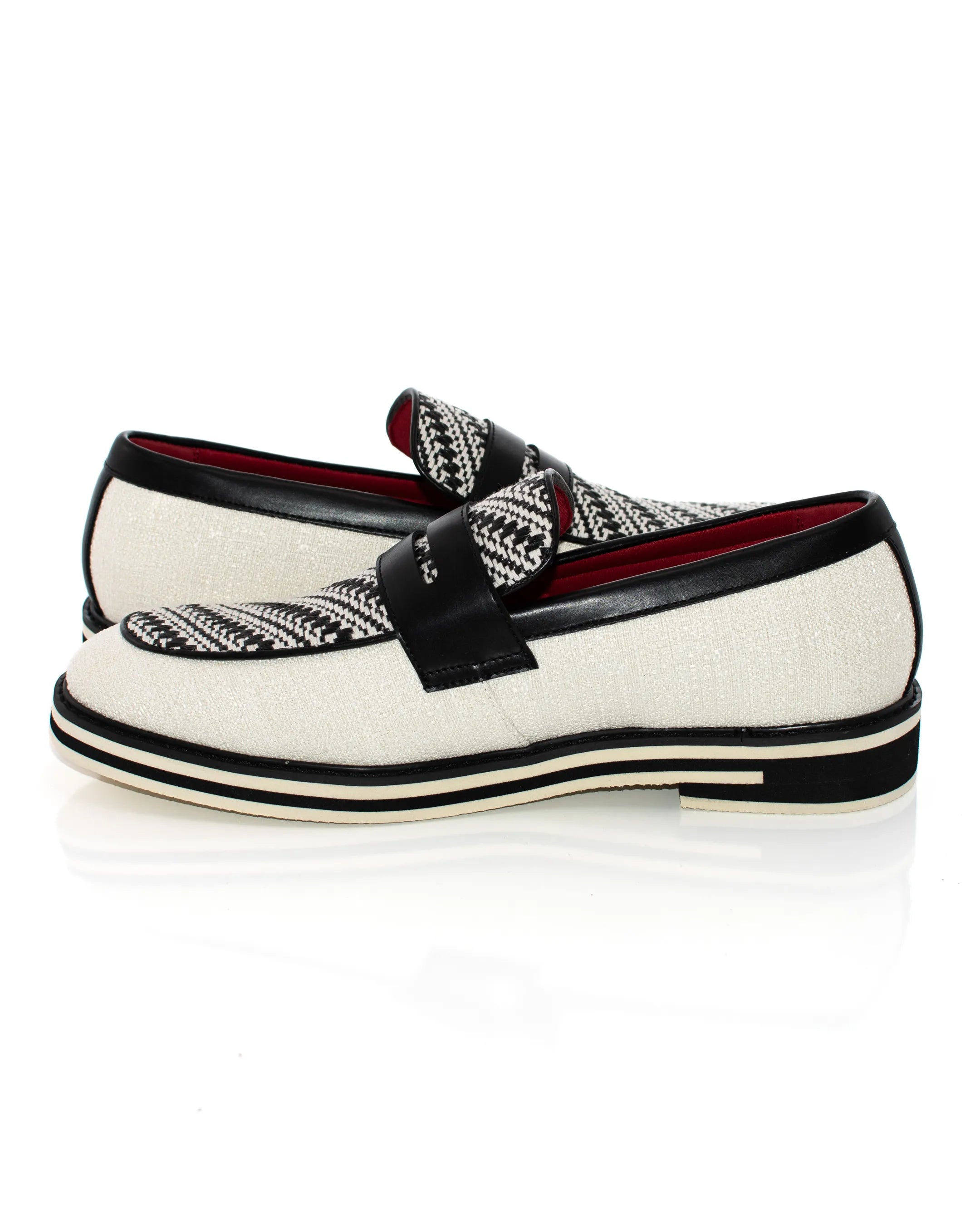 Two-Tone Woven Penny Loafer