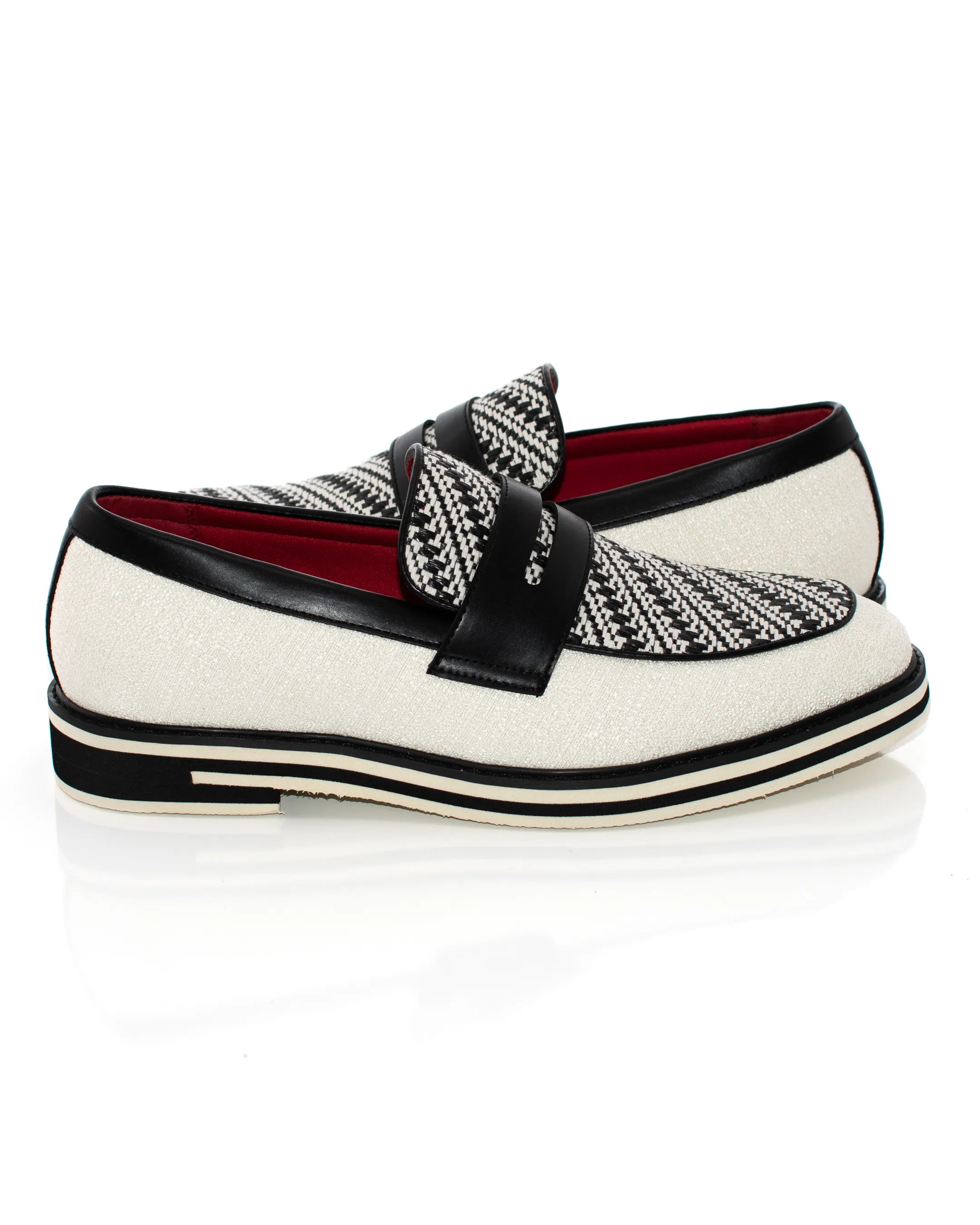 Two-Tone Woven Penny Loafer