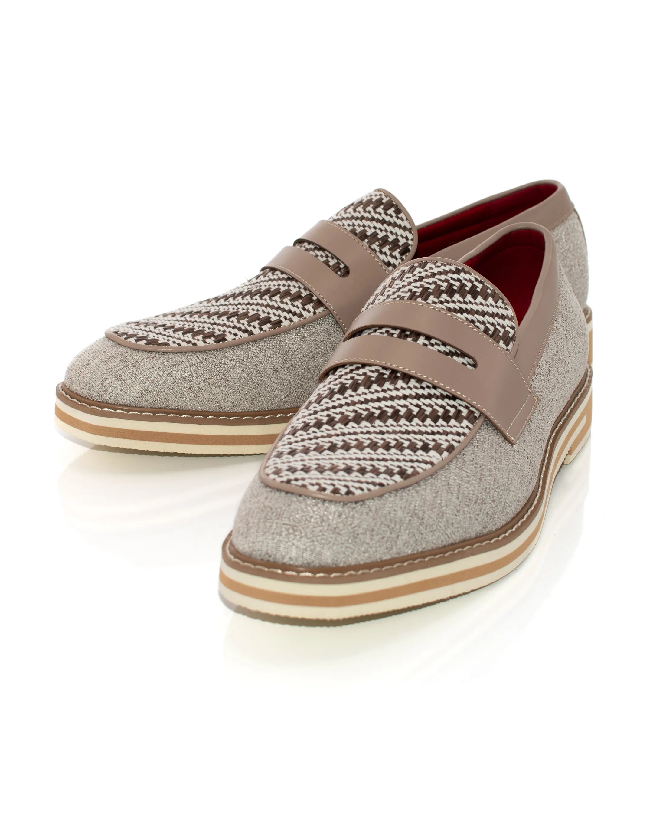 Two-Tone Woven Penny Loafer